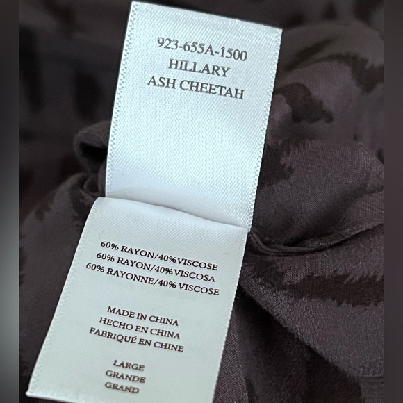 Women's Rails LA Hillary Top in Ash Cheetah - Size Large - Picture 8 of 10